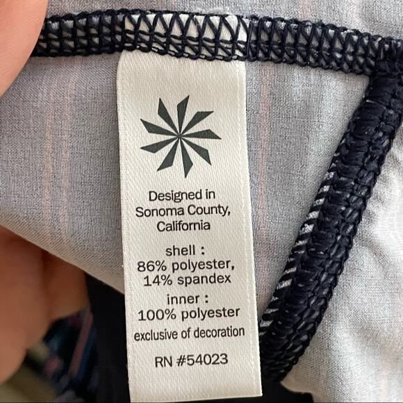 ATHLETA Ready Set Go 2 in 1 navy jigsaw lined running shorts size medium - Picture 7 of 7